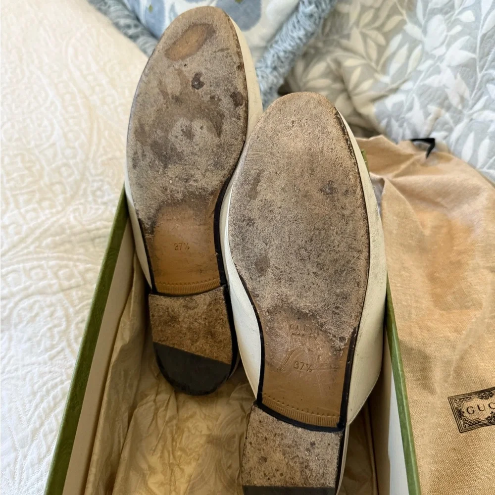 Gucci Women’s Princetown White Leather Slipper Mules - Picture 5 of 7